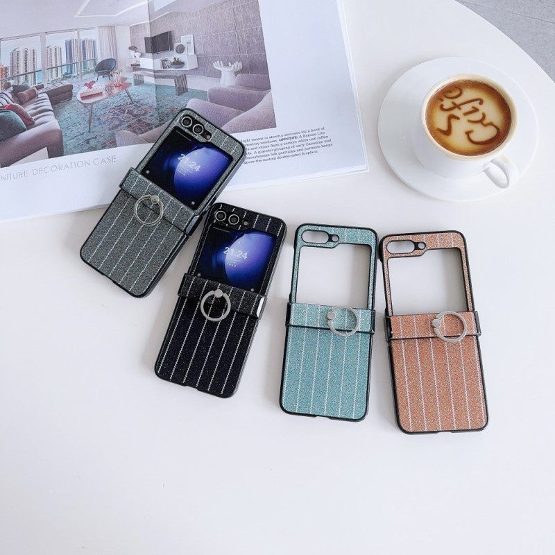 Hoesje Samsung Galaxy Z Flip 7 Fe Ring Met Streepjesdesign