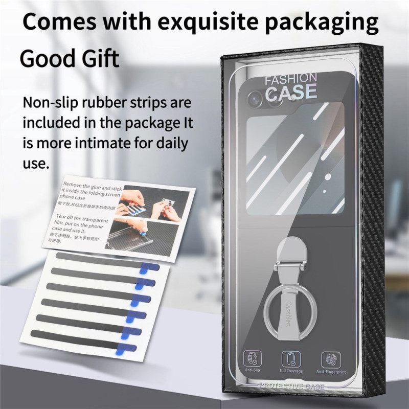 Hoesje Samsung Galaxy Z Flip 7 Fe Ringhouder En Schermbeschermer Voor De Achterkant Bescherming Hoesje
