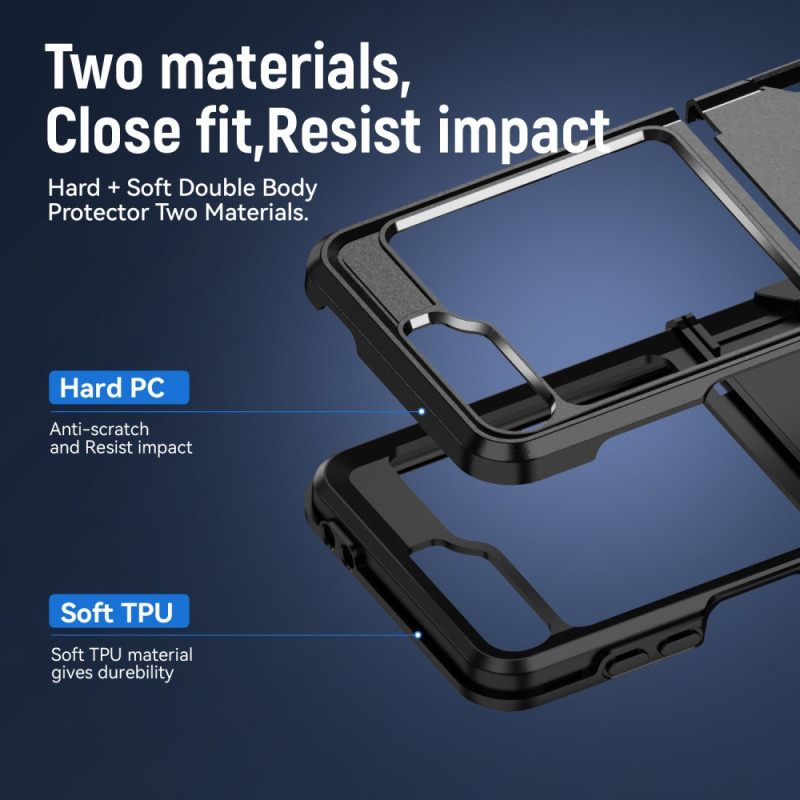 Hoesje Samsung Galaxy Z Flip 7 Fe Robuust Metaaleffect Bescherming Hoesje