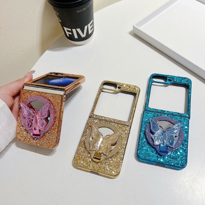 Hoesje Samsung Galaxy Z Flip 7 Fe Strijksteen Vlinderstandaard