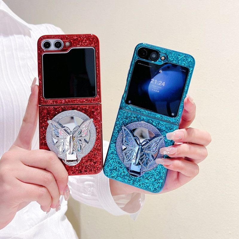 Hoesje Samsung Galaxy Z Flip 7 Fe Strijksteen Vlinderstandaard