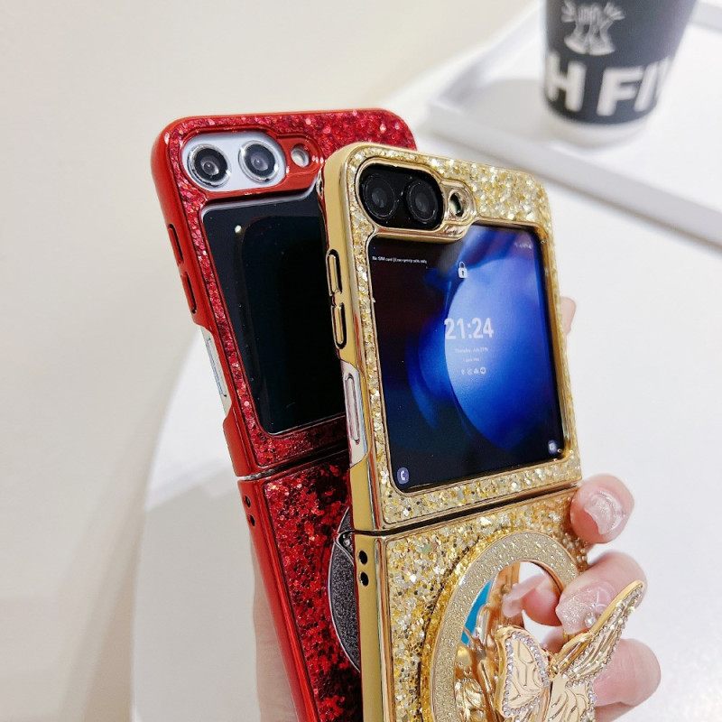 Hoesje Samsung Galaxy Z Flip 7 Fe Strijksteen Vlinderstandaard