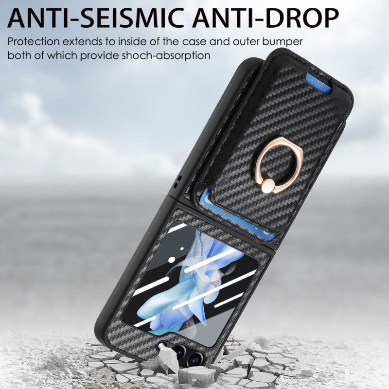Hoesje Voor Samsung Galaxy Z Flip 7 Fe Kaarthouder Van Koolstofvezel