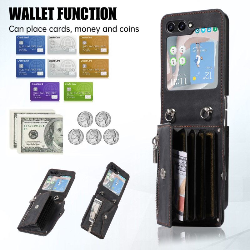 Hoesje Voor Samsung Galaxy Z Flip 7 Fe Portemonnee En Schouderband