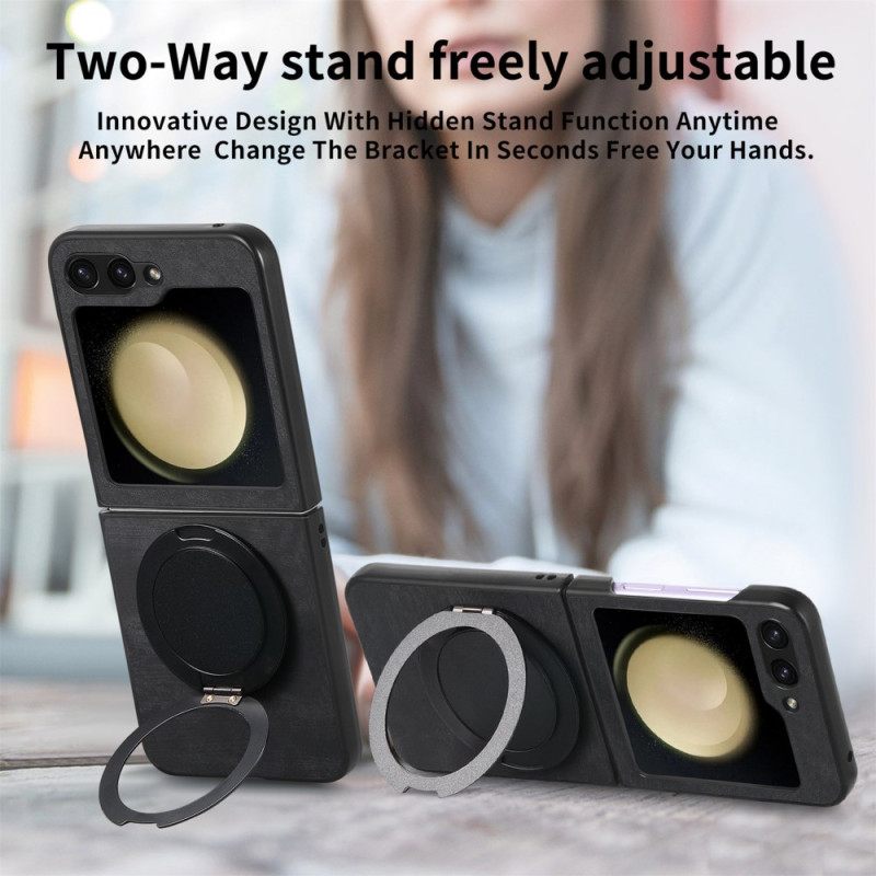 Hoesje Voor Samsung Galaxy Z Flip 7 Fe Suède-effect Met Draaibare Standaard