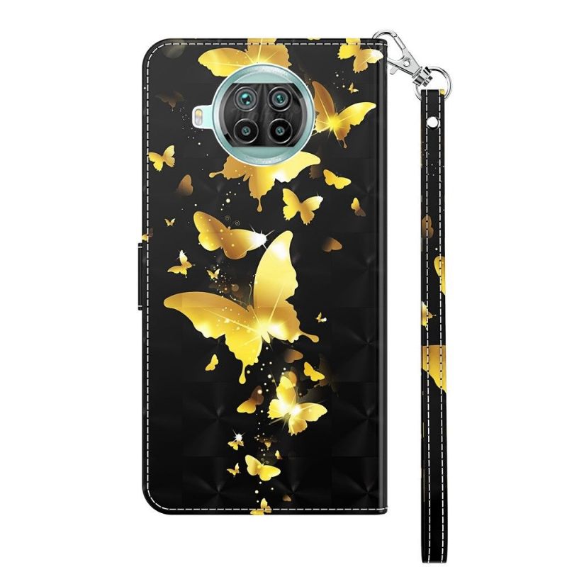 Folio-hoesje voor Xiaomi Mi 10T Lite Gouden Vlinders