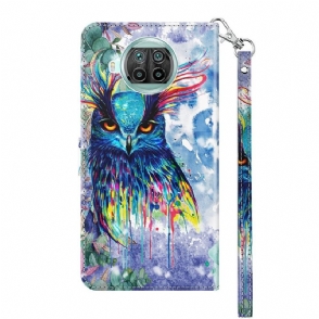 Leren Hoesje voor Xiaomi Mi 10T Lite Aquarel Uil