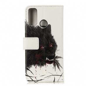 Folio-hoesje voor Honor 9X Lite Zwarte Wolf