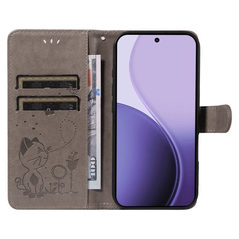 Flip Case Leren Oppo Reno 14f 5g Bij