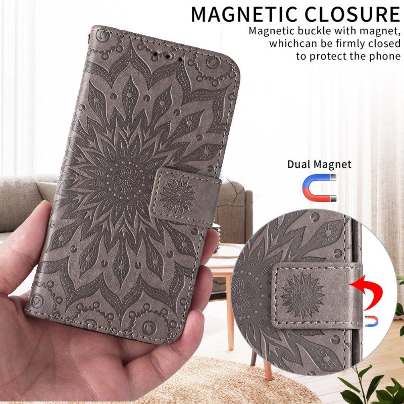 Flip Case Leren Oppo Reno 14f 5g Opvallende Mandala