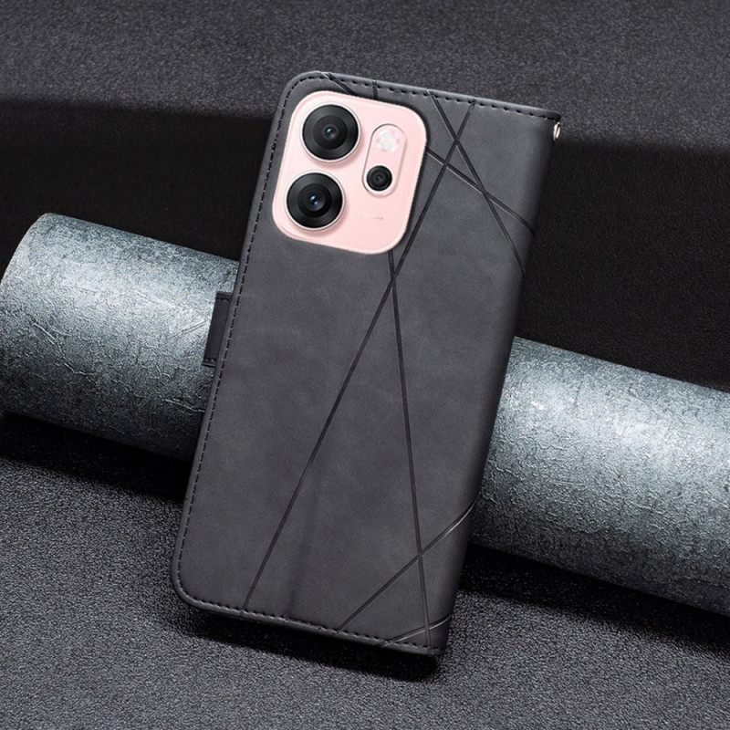 Folio-hoesje Oppo Reno 14f 5g Telefoonhoesje Geometrische Binfen-kleur