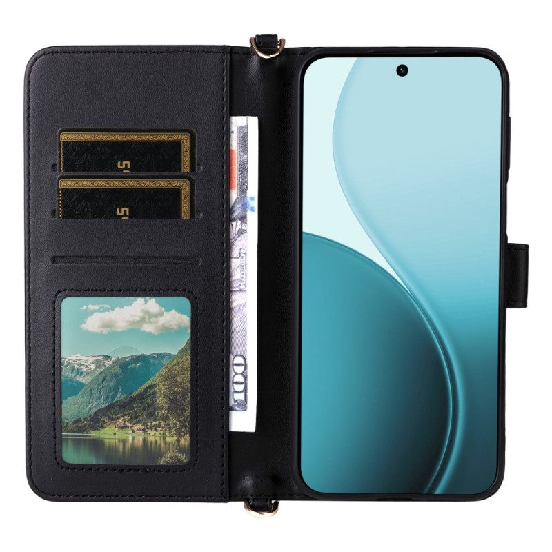 Folio-hoesje Oppo Reno 14f 5g Telefoonhoesje Premium Design Met Schouderband En Draagkoord