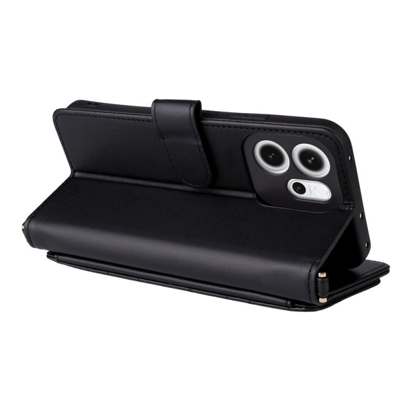 Folio-hoesje Oppo Reno 14f 5g Telefoonhoesje Premium Design Met Schouderband En Draagkoord