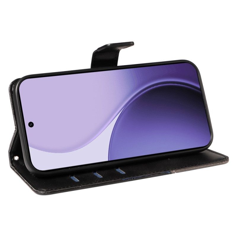 Folio-hoesje Oppo Reno 14f 5g Telefoonhoesje Tweekleurige Lijnen