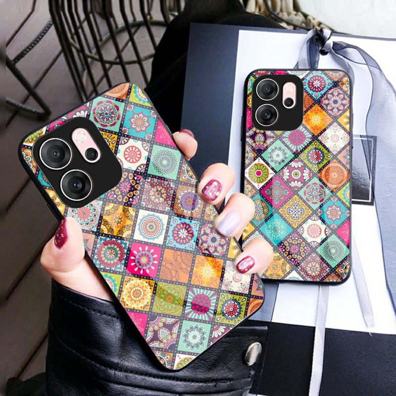 Hoesje Oppo Reno 14f 5g Patchwork Standaard En Draagkoord