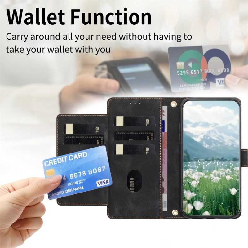 Leren Hoesje Oppo Reno 14f 5g Bloemen Suède-effect Bescherming Hoesje