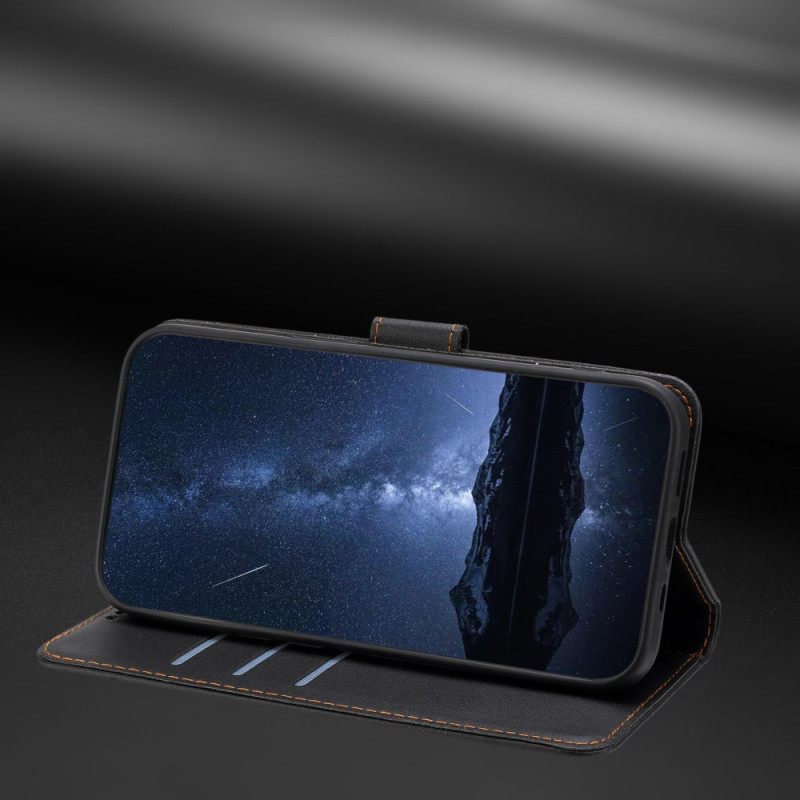 Leren Hoesje Oppo Reno 14f 5g Stiksels Bescherming Hoesje