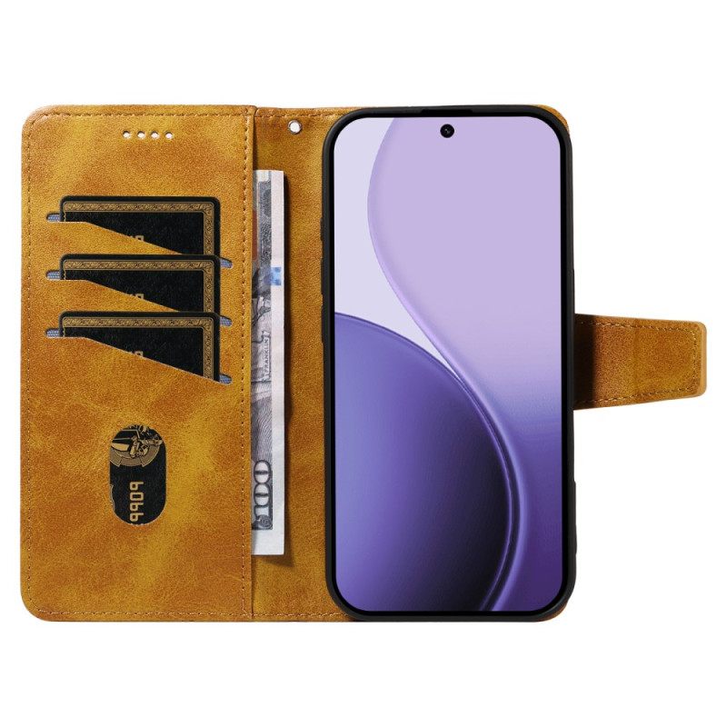 Leren Hoesje Voor Oppo Reno 14f 5g Diamanten Rand