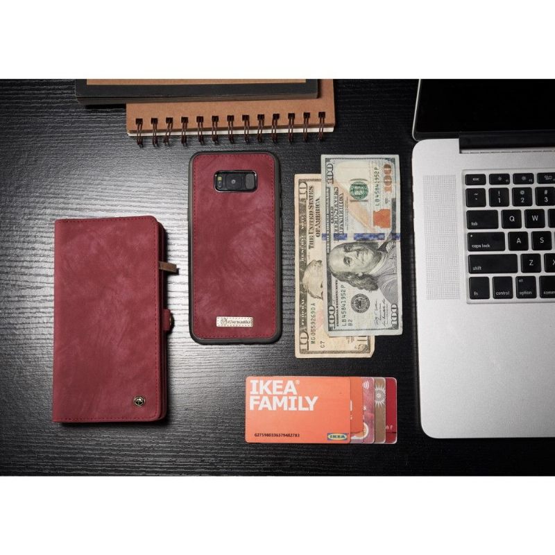 Hoesje Folio-hoesje voor Samsung Galaxy S8 Plus Kaarthouder - Rood