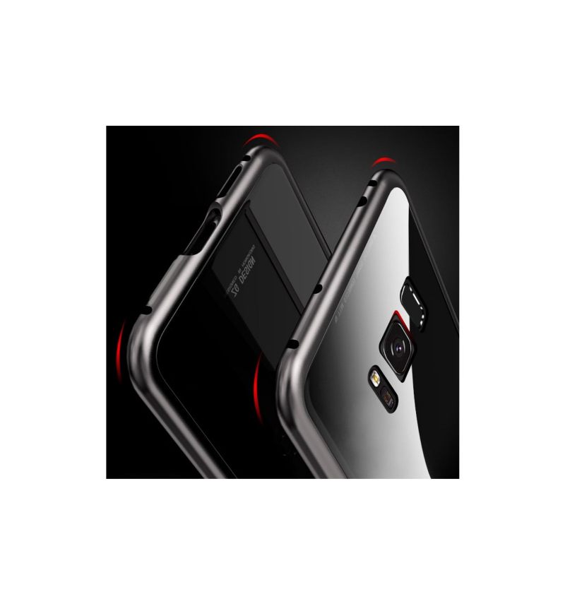Hoesje voor Samsung Galaxy S8 Plus Magnetische Afneembare Achterkant Van Gehard Glas