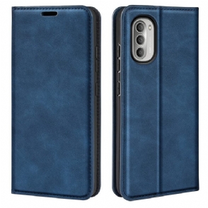Bescherming Hoesje voor Moto G51 5G Folio-hoesje Zijdezacht Leereffect