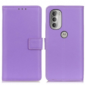 Folio-hoesje voor Moto G51 5G Effen Kunstleer