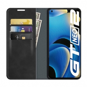 Cover voor Realme GT Neo 3T / Neo 2 Kunstleer Stand Functie