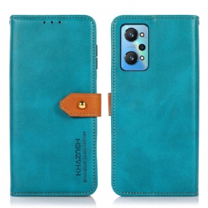 Flip Case voor Realme GT Neo 3T / Neo 2 Khazneh Tweekleurig Kunstleer