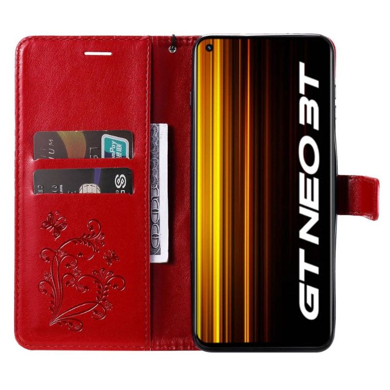 Folio-hoesje voor Realme GT Neo 3T / Neo 2 Ondersteuningsfunctie Vlinders