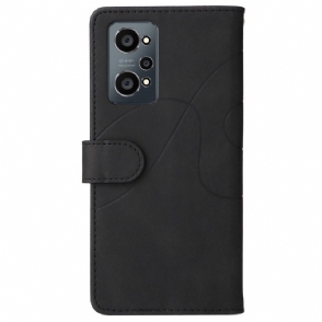 Leren Hoesje voor Realme GT Neo 3T / Neo 2 Bescherming Bicolor Artistiek