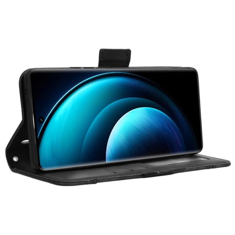 Flip Case Leren Vivo X100 Pro Multi-kaart