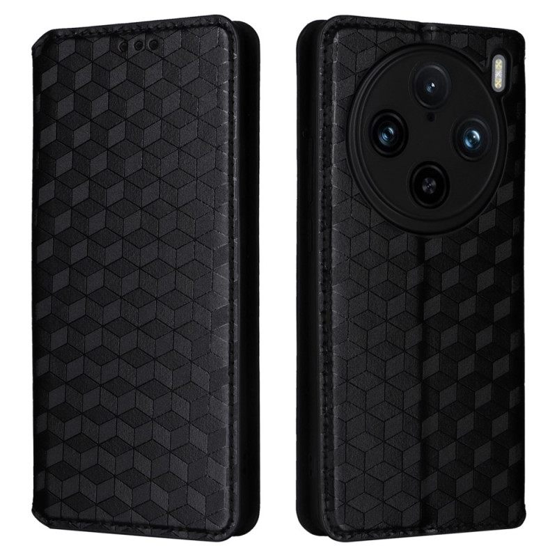 Folio-hoesje Vivo X100 Pro Telefoonhoesje Diamantpatroon