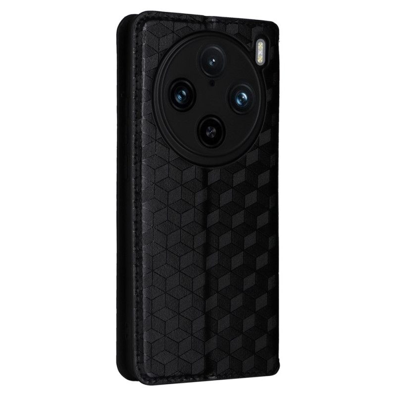 Folio-hoesje Vivo X100 Pro Telefoonhoesje Diamantpatroon