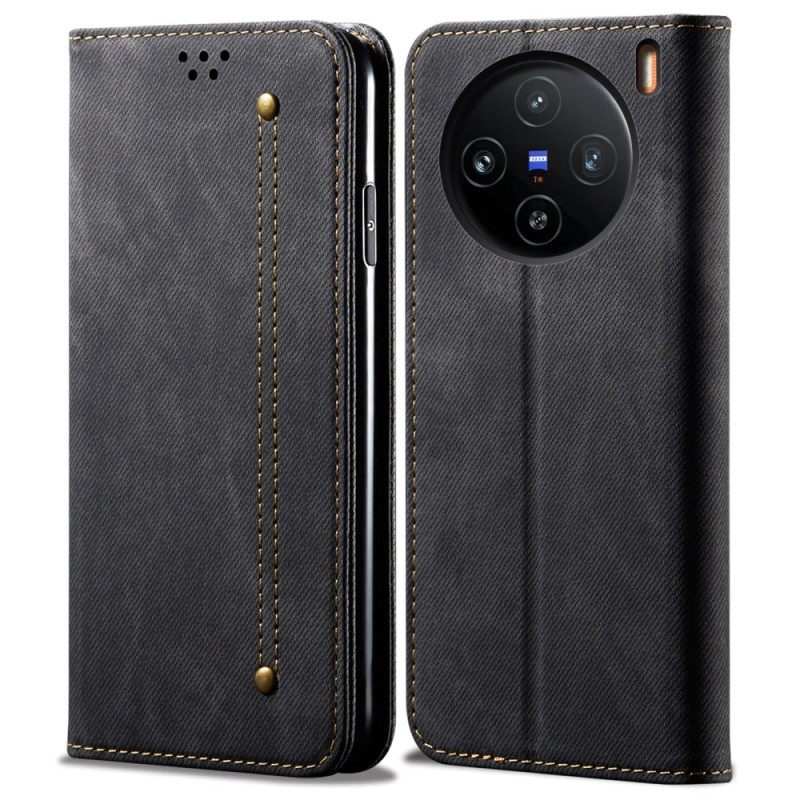Folio-hoesje Voor Vivo X100 Pro Denim Textuur
