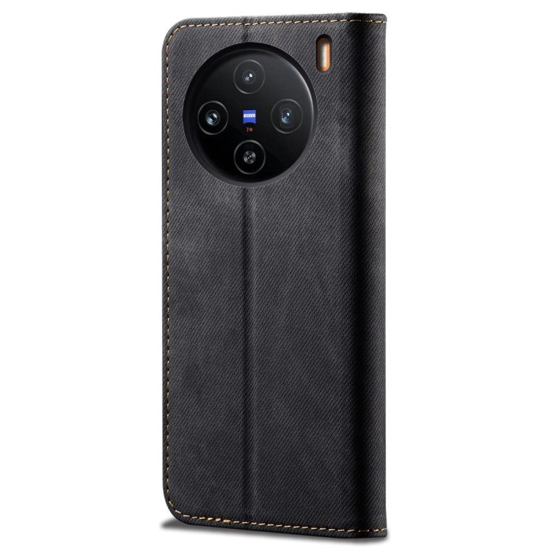 Folio-hoesje Voor Vivo X100 Pro Denim Textuur
