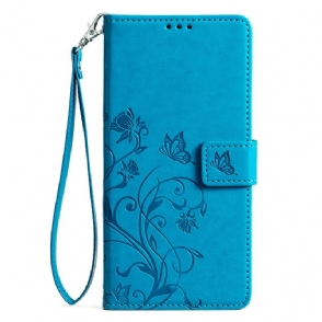 Leren Hoesje Vivo X100 Pro Bloemenband Bescherming Hoesje