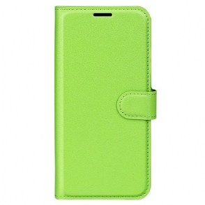 Folio-hoesje voor Samsung Galaxy S23 5G Klassiek Litchi-leereffect