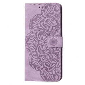 Leren Hoesje voor Samsung Galaxy S23 5G Met Ketting Strakke Mandala
