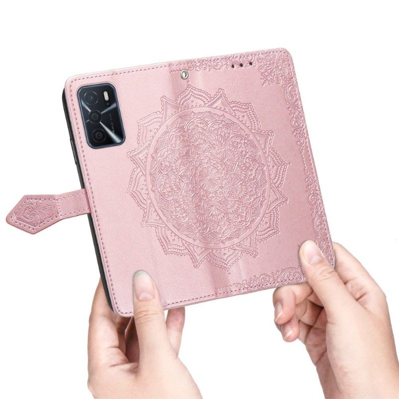 Folio-hoesje voor Oppo A16 / A16s Mandala-reliëf In Kunstleer