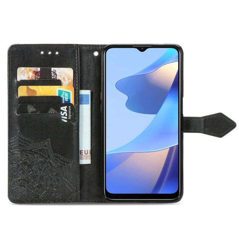 Folio-hoesje voor Oppo A16 / A16s Mandala-reliëf In Kunstleer