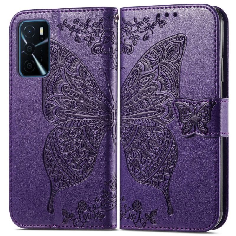 Folio-hoesje voor Oppo A16 / A16s Reliëfvlinder
