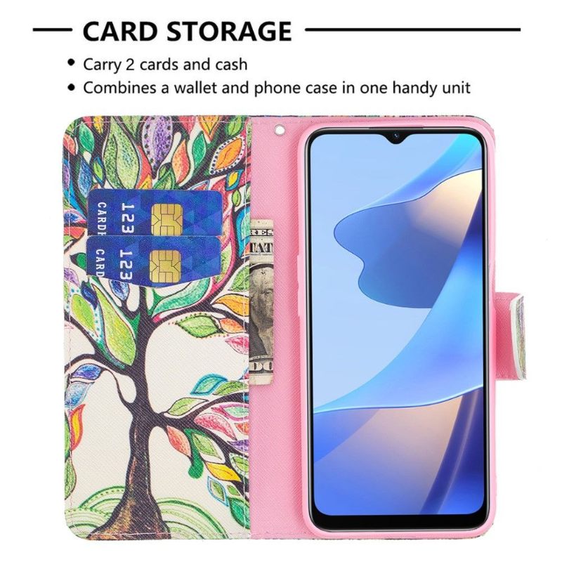 Leren Hoesje voor Oppo A16 / A16s Boomtekening