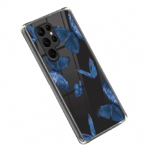 Hoesje voor Samsung Galaxy S23 Ultra 5G Blauwe Vlinders