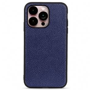 Hoesje voor iPhone 14 Pro Max Echt Litchi-leer
