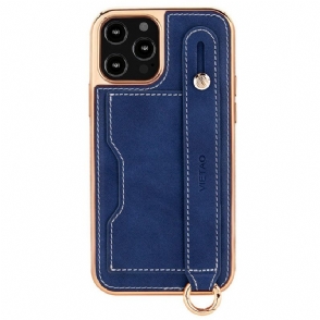 Hoesje voor iPhone 14 Pro Max Kaarthouder Met Steunriem Vietao