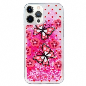 Hoesje voor iPhone 15 Pro Vlinders Glitteren