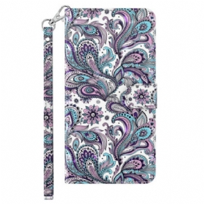 Leren Hoesje voor iPhone 15 Pro Met Ketting 3d-patroon Met Riem