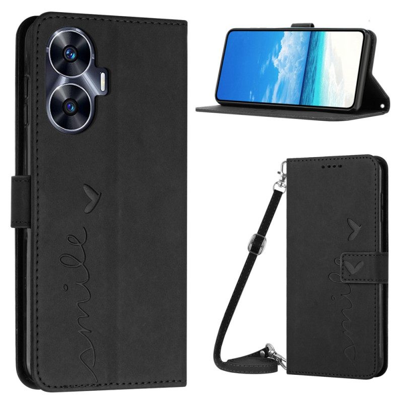 Bescherming Hoesje Realme C55 Smile Met Schouderband