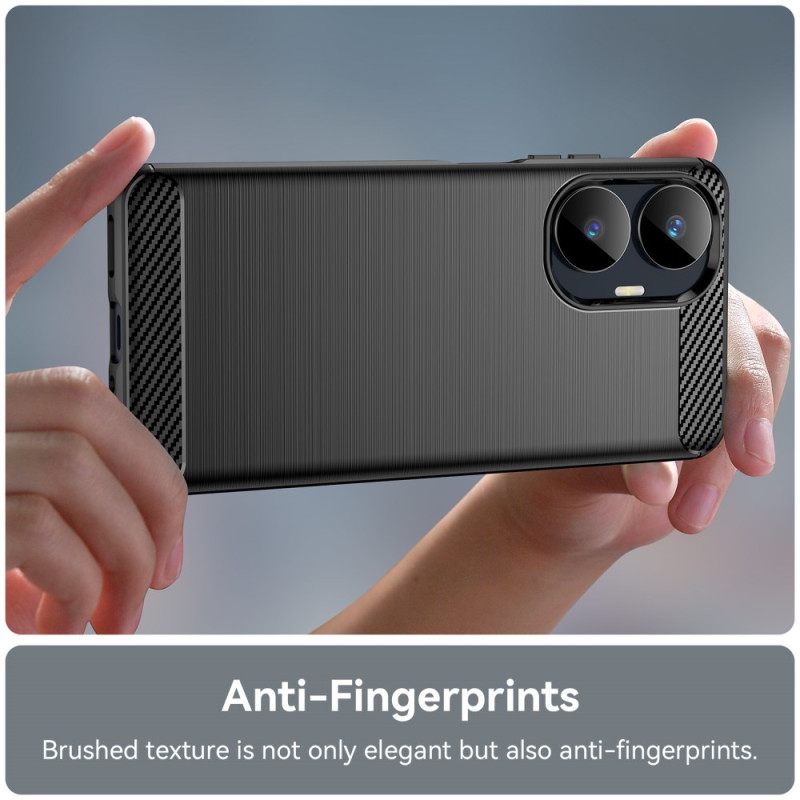 Cover Hoesje Realme C55 Telefoonhoesje Geborsteld Koolstofvezel