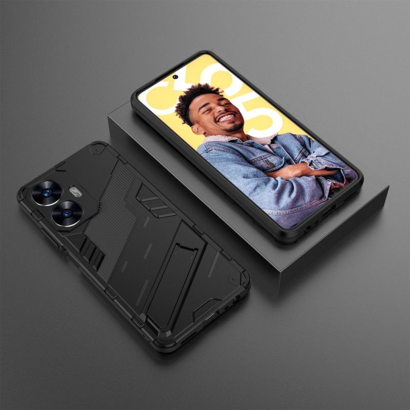 Cover Hoesje Realme C55 Telefoonhoesje Verwijderbare Handsfree Standaard Met Twee Standen